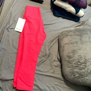 Lululemon Align HR Crop leggings hot pink New !